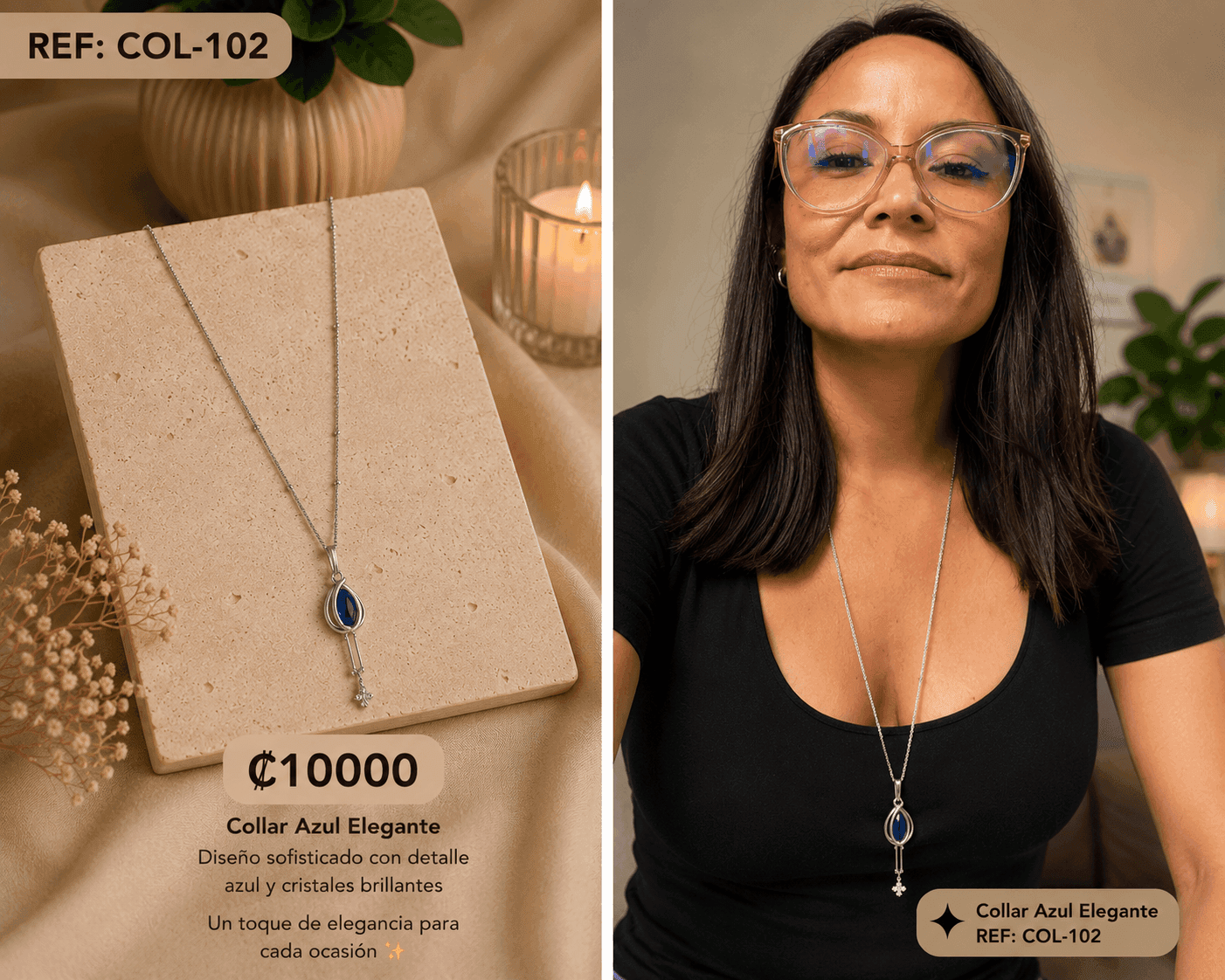 Collar azul elegante